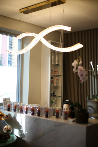 Recepção da Aurea Clinic & Spa, em Curitiba